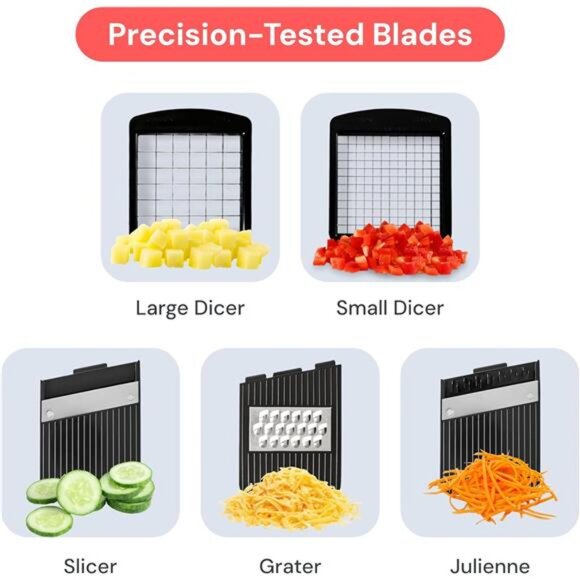 Mandoline Slicer for Kitchen - Vegetable Chopper, Onion Potato Food - Picture 4 of 7